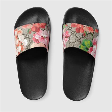 gucci flip flops florl|Gucci supreme floral slides.